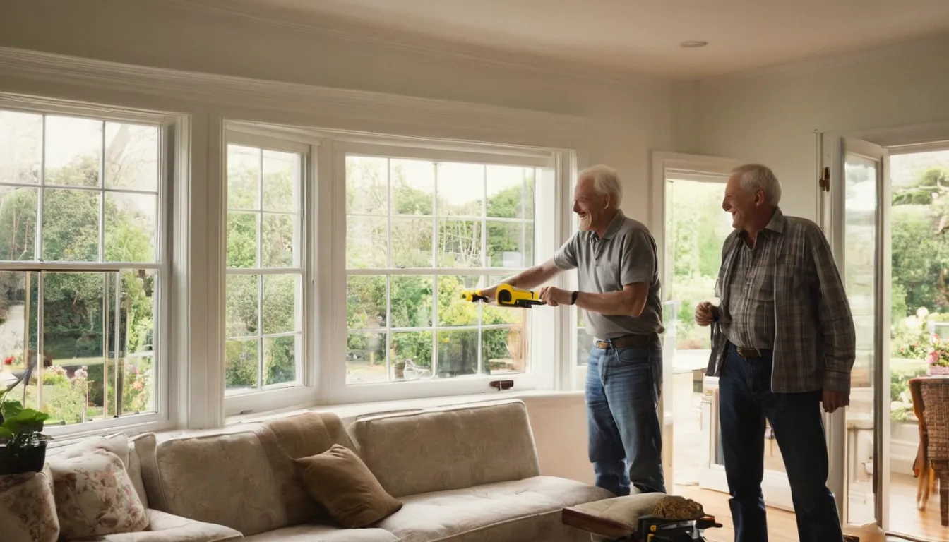 Provider measuring a window frame in a Johns Creek home
